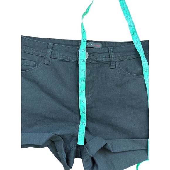 Womens Black Denim Cuffed Shorts With Pockets & Button Closure Size 9/10 - Picture 4 of 4